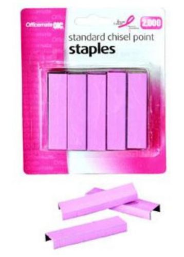 Breast Cancer Awareness Standard Staples 105 Per Strip 2000 Count Pink