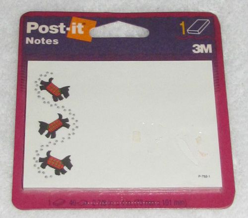 NEW! 1997 3M POST-IT NOTES PAD SCOTTISH TERRIER 40 SHEETS 2-7/8&#034; X 4&#034; USA