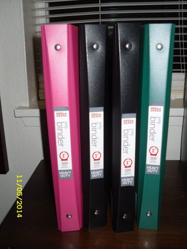 20~office depot poly binders 1&#034;, &amp; 1.5&#034; inch multi-colors, free usa shipping for sale