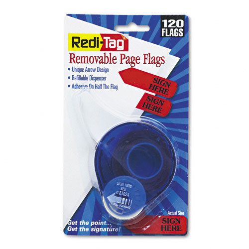 120 Redi-Tag Arrow Message Flags Dispenser &#034;Sign Here&#034;