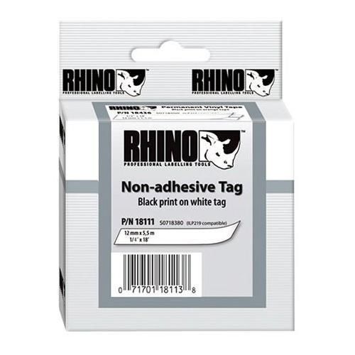 Dymo dymo rhino 1/4&#034; non-adhesive labels, 18&#039; long, white #18111 for sale