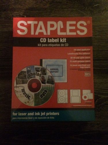 Staples CD DVD Label Kits labels software applicator extra laser inkjet New NIP