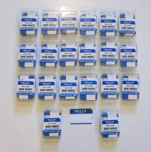 2000 BLUE &#034;HELLO MY NAME IS&#034; NAME TAGS LABELS BADGES STICKER PEEL STICK ADHESIVE