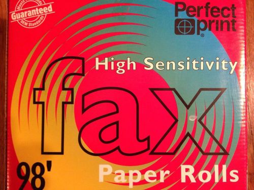 Perfect Print, Fax Paper Rolls, High Sensitivity, 8.5 in x 98 ft. Box of 4 Rolls