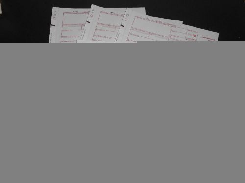 2012 IRS Tax Form 1099-MISC single sheet set for 6 recipients, carbonless, 5-pt