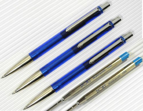 30pcs PIRRE PAUL&#039;S 610 ball point pen clear BLUE+10 refills( parker style) BLUE