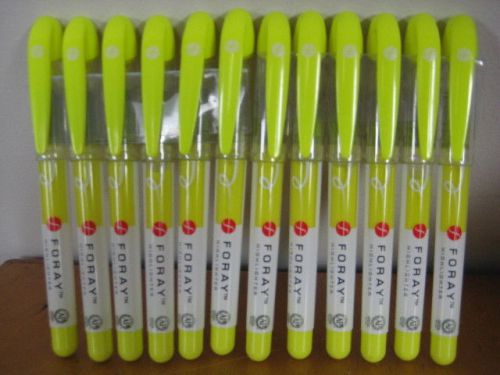 10 New Foray Fluorescent Highlighters~Bright Yellow~Visible Ink