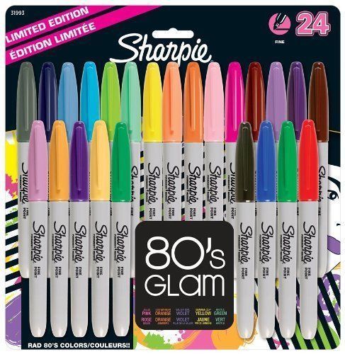 Sharpie 80&#039;s Glam Color Fine Point Permanent Markers 24-pk- New