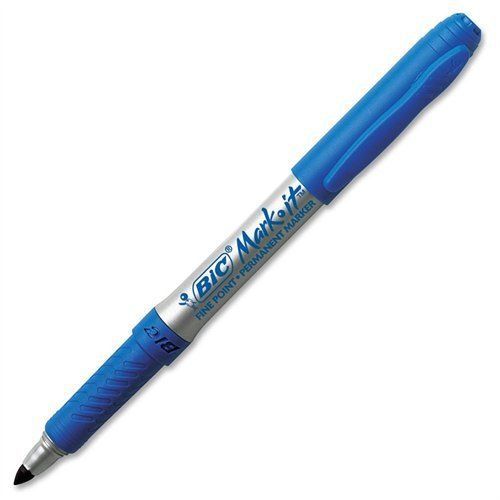 Bic Mark-it Gripster Permanent Marker - Fine Marker Point Type - Blue (gpm11be)