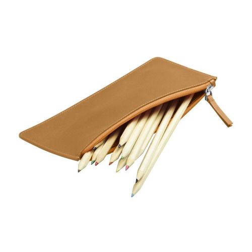 Lucrin - flat pencil holder - smooth cow leather - natural for sale