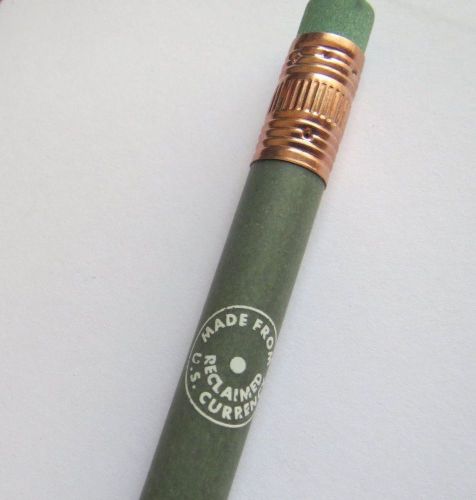Lead Writing Pencil ~ Made with Recycled U.S. Currency~ R I Resource Recovery