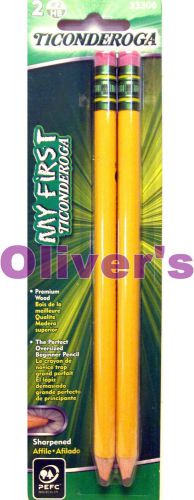Oversized #2 Ticonderoga Pencil for Beginners (2 Pack) Pre-Sharpened, Nontoxic