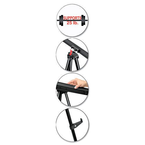 MasterVision Telescoping Tripod Display Easel, Adjusts 35&#034; to - BVCFLX09101MV