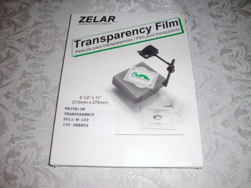 WRITE-ON TRANSPARENCY FILM - Zelar 100 Sheets PS11-M-100 [NEW]