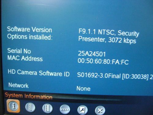 TANDBERG 8000 MXP HD VIDEO CONFERENCE F9.1 PRESENTER 3MB TTC6-08