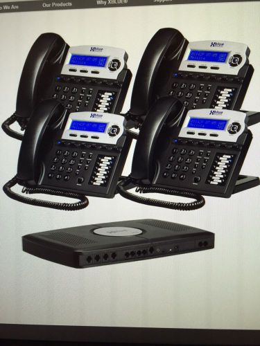 XBlue X16 Small Office Digital Phone System Bundle with 4 Phones