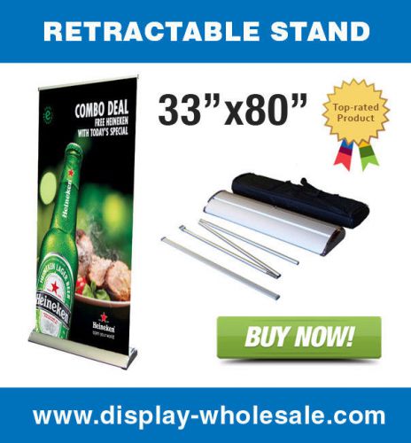 33&#034; Premium Retractable Banner Stand