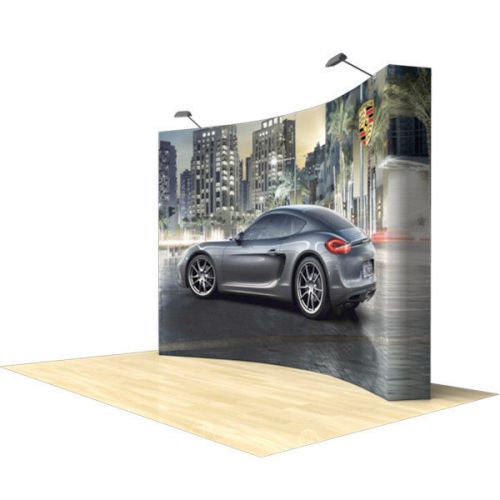 10&#039; Curved Tension Star Fabric Pop-Up Display w/ End Caps Trade Show Booth