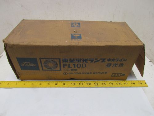 Toshiba FL10D 13-1/2&#034; 10W Fluorescent Tube Light Bulb Box of 25