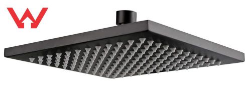 Designer square matte black wall shower brass head/rose 200mm watermark &amp; wels for sale