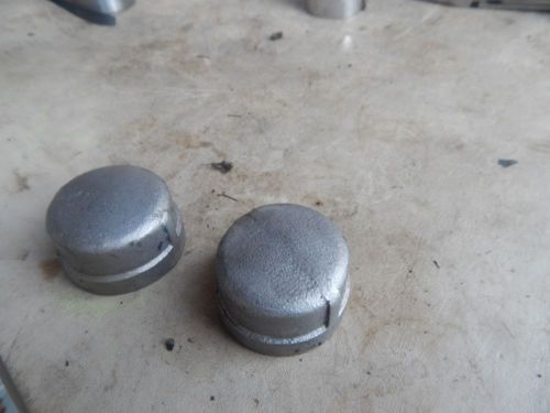 Cast Stainless Steel Caps 1-1/4  Threaded, 150&#034; # 304SS lot of 2 pcs