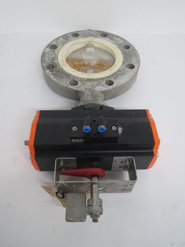 EBRO EB8 6 IN PNEUMATIC 150 ALUMINUM STAINLESS FLANGED BUTTERFLY VALVE B444349