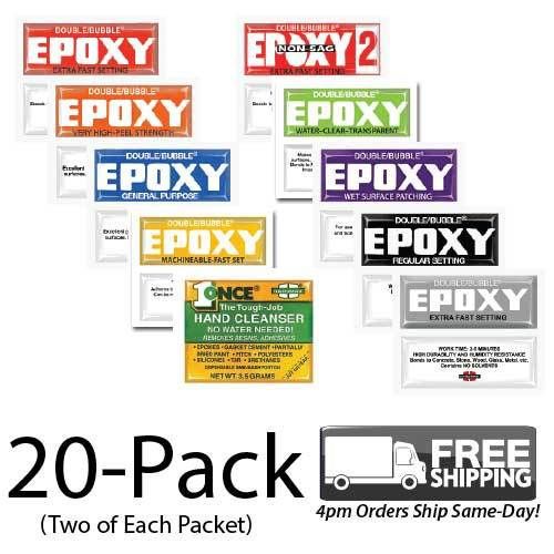 20-Pack - Hardman Double Bubble Variety Pack of All Epoxies