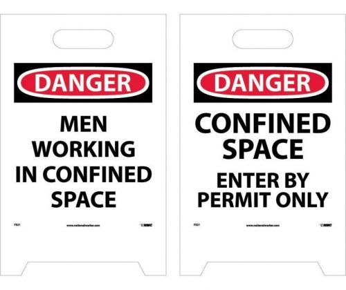 NMC FS21 SAFETY SIGN - Double Sided Floor Sign 20&#034; X 12&#034; Confined Space