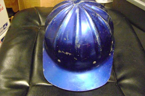 Vintage fibre metal aluminum hard hat (blue) for sale