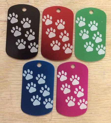50 Walking Paw Ptint Gi Dig Tags Anodized Aluminum Laser Engrave Diamond Drag