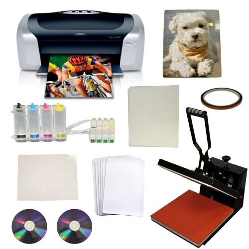 15x15 Heat Press,Printer,Bulk Ink System,DIY Heat Transfer Puzzle Mouse Pad Pack
