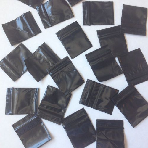 100 (1.5 x 1.5) Black Plastic, Small Baggies, Rave (1515) Tiny Ziplock Dime Bags