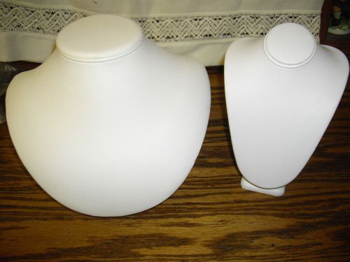 2 White Fux  Leather Bust  Jewelry Display  Pendants &amp; Necklaces  Forms