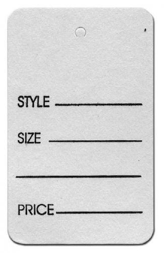 250  Printed Style/Size/Price tags  with 250  FREE Tagging Barbs (fasteners)
