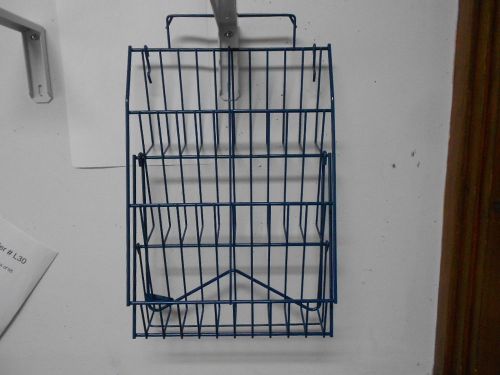 6 SLOTTED DISPLAY RACKS FOR CARDS BLUE STANDS OR HANGS ON THE WALL