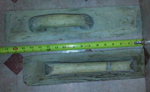 2 vintage antique wooden concrete trowel bin18