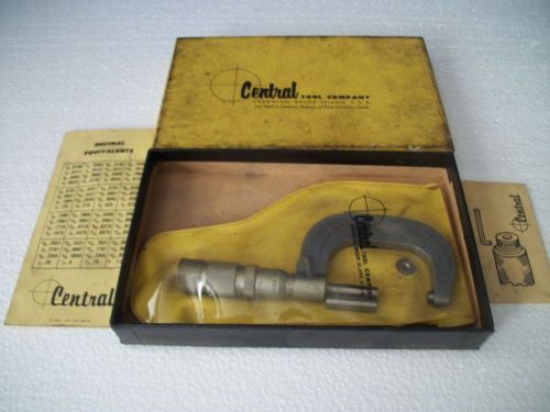 Central Micrometer #21 1-2” w/1” Spacer 0-1”, Adjustment Tool &amp; Dec. Eq. Chart