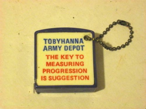 Vintage Tobyhanna Army Depot Keychain Measure Tape.