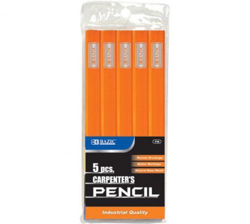 BAZIC Carpenter&#039;s Pencil (5/Pack), Case of 24