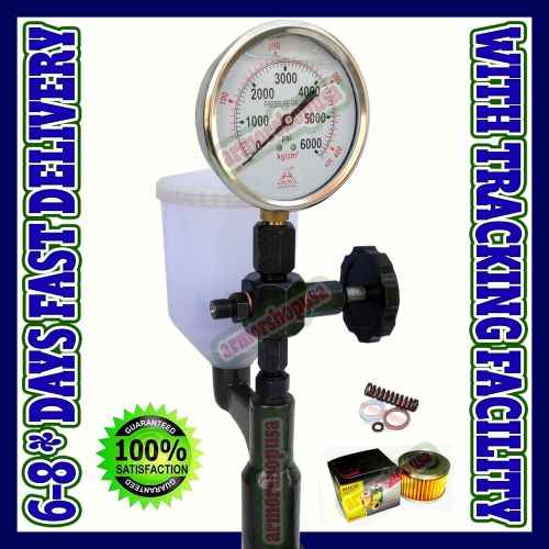 Diesel Injector Nozzle Tester (Iron) with Glycerin Filled Dual BAR / PSI Gauge