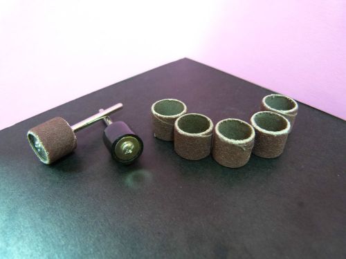 50 pcs 12mm (1/2&#034; inch) extra fine grit 320 rotary sanding drum with 2 mandrel for sale