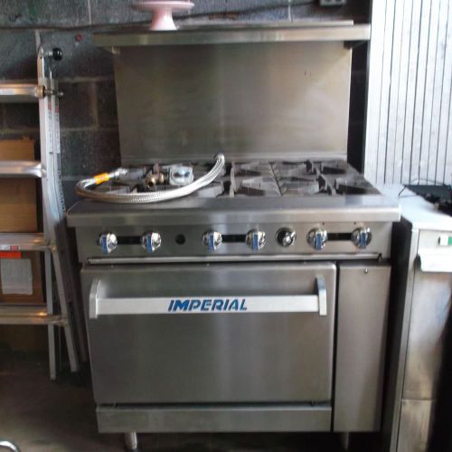 Imperial Commercial Stainless Steel 6 Burner Gas Range/Oven USA!