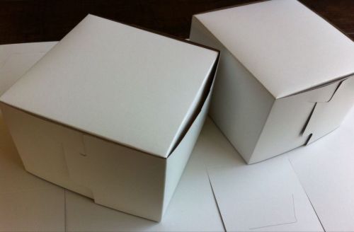 50 White Bakery Cake Cupcake Box 6 x 6 x 4