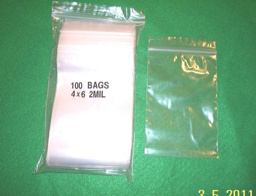 300  4 x 6 inch clear  zip lock bags  clear storage bags strong 2 mils thick for sale