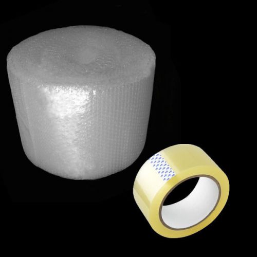 200ft 12&#034;x3/16&#034; small air bubble wrap roll+2x 110yd/330ft 3&#034; 1.8mil packing tape for sale