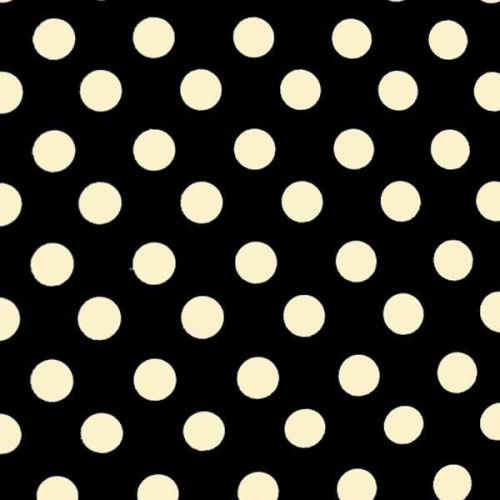 Black Background, Cream Dots Gift Wrapping Paper, Counter Roll, 500mm x 50m