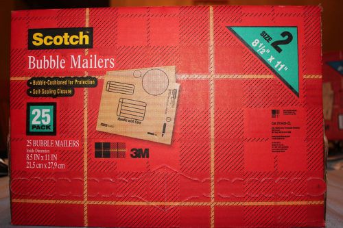 Scotch 3M Bubble Mailers Size 2 (8 1/2 &#034; x 11&#034;)(21,5 cm x 27,9 cm) - 25ct