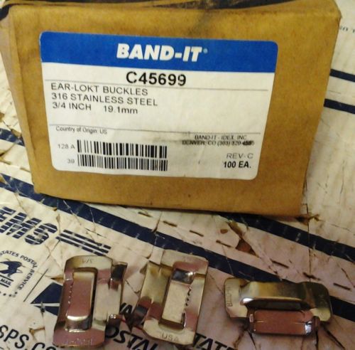 Box of 100 C256 BAND-IT 3/4&#034; STAINLESS STEEL BUCKLE C45699 C25699