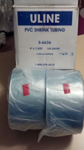 (2) Rolls of 4&#034; 1,500&#039; PVC Heat Shrink Wrap Tubing 100 Gauge - Uline Brand