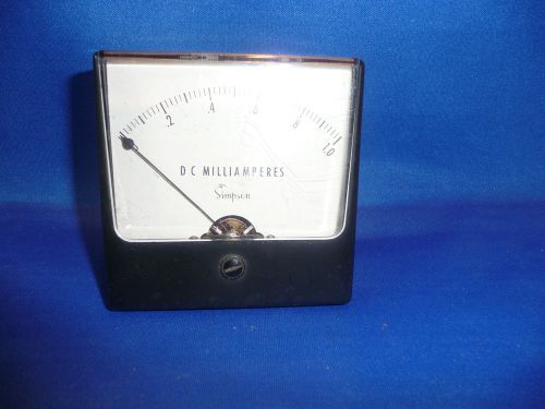 SIMPSON DC MILLIAMPERES  METER 0-1.0  tested MADE IN USA